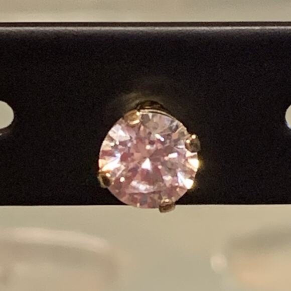 14K Yellow Gold and Cubic Zirconia Single Stud Earring - Picture 2 of 7